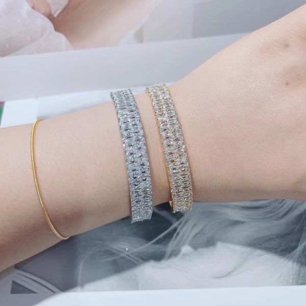

bangles bracelet gorgeous fashion yanhui high end temperament double row water drop zircon, Black