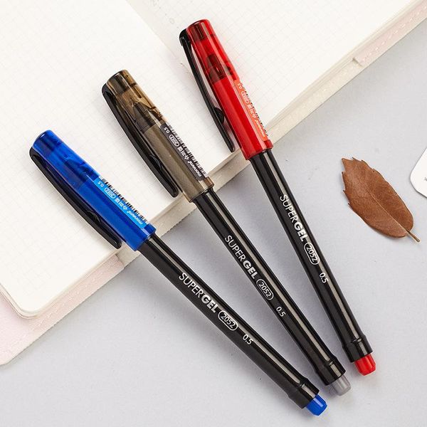 Canetas em gel 12 PCs/lote monami super caneta 0,5mm 3 colorias de lapices de canetas colorida colorida papelary material escolar