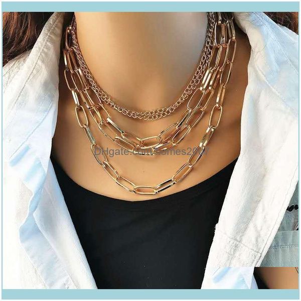 

& pendants jewelrypersonality geometric multilayer cross chain necklace punk hip hop choker necklaces for womens girls trends party jewelry, Silver