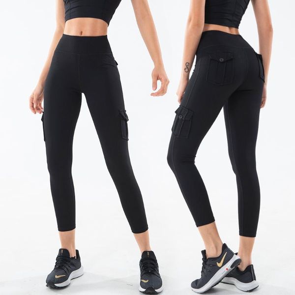 

women's pants & capris high waist woman jogging army green black fitness wear bicycle packets clothing outdoor hips female gym sport le, Black;white