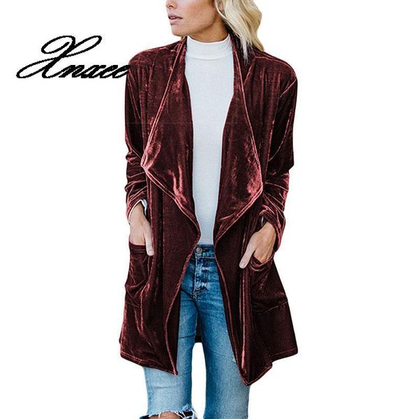 

women's suits & blazers xnxee long sleeve retro velvet blazer jacket woman draped open front ladies elegant style spring auutumn 4n4g, White;black