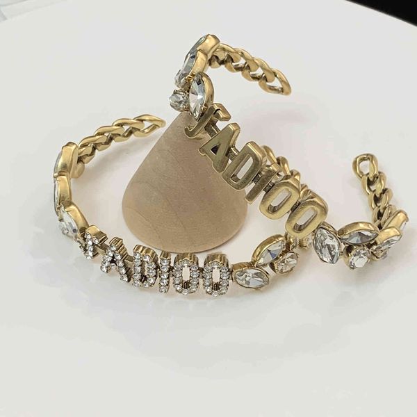 

wheat ear letter bracelet net red temperament women's brass open bracelet, Black