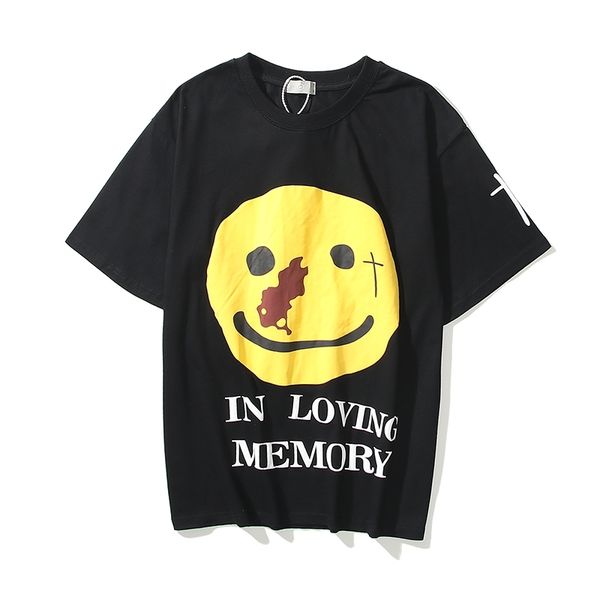 

men's t-shirts harajuku smiley letter foam short sleeve tshirts mens high street o neck loose casual summer tees oversize cotton t, White;black