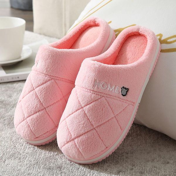 

slippers women's winter fashion and comfortable plush thickened home lovers warm non-slip indoor cotton, Black