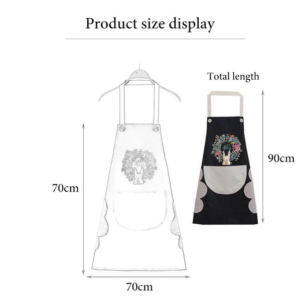 

cartoon wreath kitchen nail shop apron for women baking accessories cooking craft waterproof fashion aprons