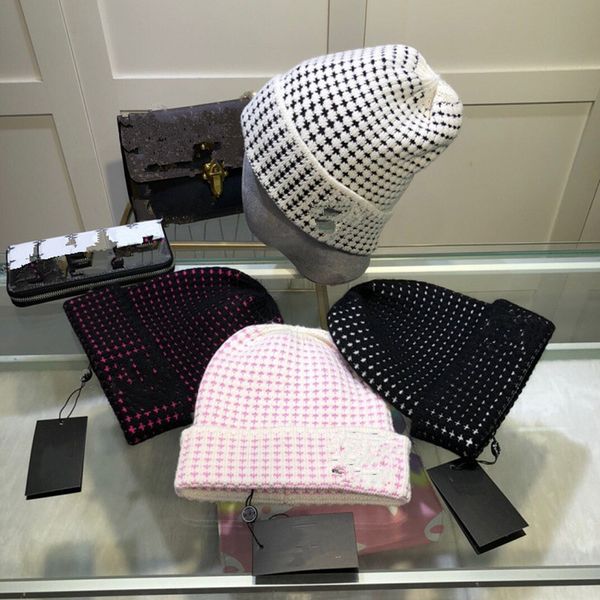 

knitted hat luxury cashmere caps letters casual winter beanie outdoor bonnet knit hats fashion multiple colors optional fast delivery, Blue;gray