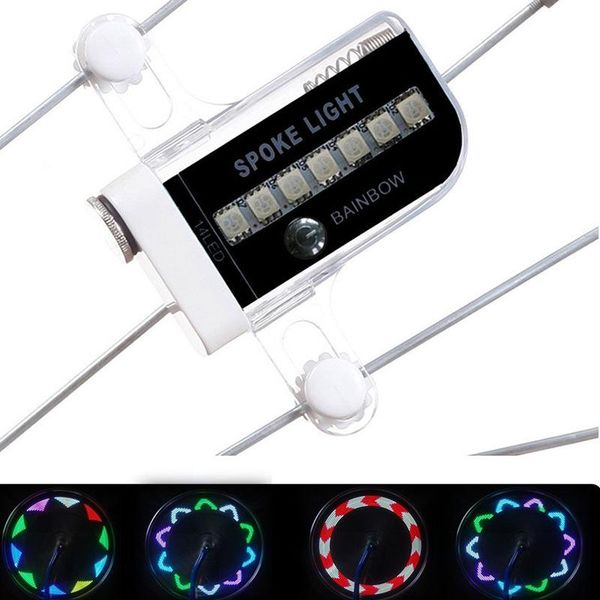 

bike lights bicycle accessories 14 led wheels multi-pattern wheel wire light signal tire spoke 30 variations