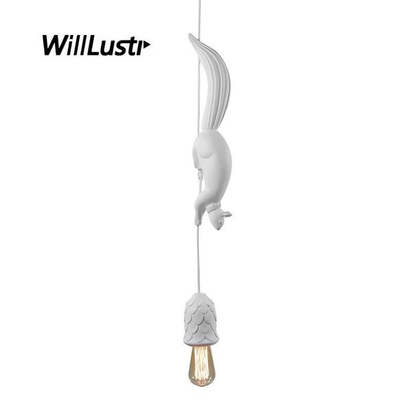 

pendant lamps creative squirrel lamp cartoon hanging light el nursery children's room kindergarten pink blue white resin lighting