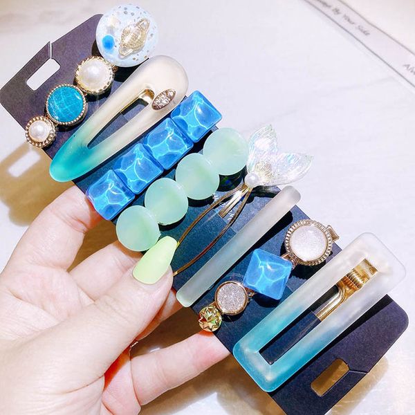 

girls hair accessories hairpins teenage kids barrettes clips childrens mermaid star sequin pearl crystal flower rhinestone diamond accessory, Slivery;white