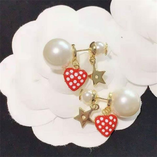 

75%off outlet pearl earrings asymmetric size pearl star love round face girl thin earrings 6int, Silver