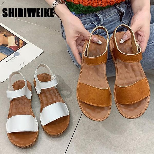 

sandals sports female ins tide 2021 summer net red korean version of the student flat women's shoes vc, Black
