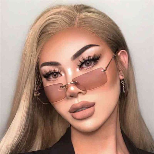 

brand rectangle ladies sunglasses women rimless square polarized sun glasses for ladies zonnebril dames vrouwen bril, White;black