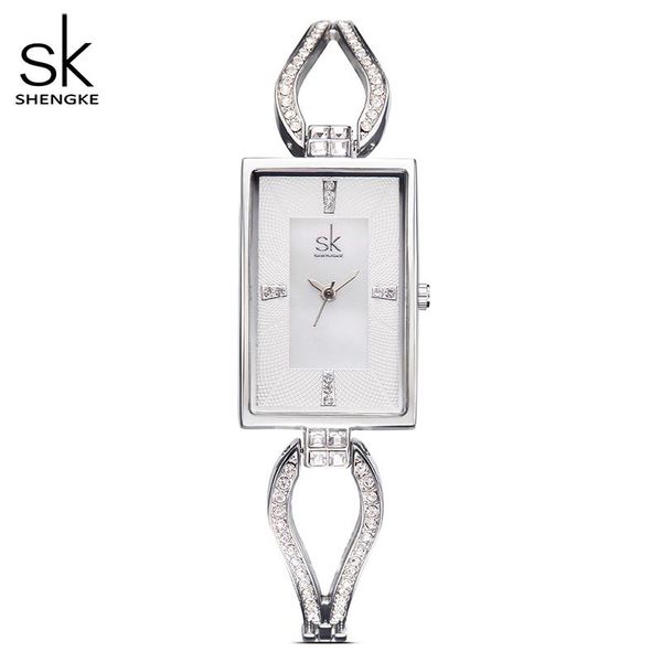 

wristwatches sk women's fashion diamond wrist watches sq, Slivery;brown