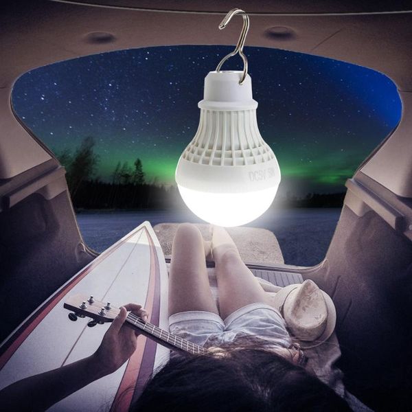 

portable lanterns durable 5w led camping bulb light practical multi-functional usb powered outdoor hiking tent hanging emergency lamp