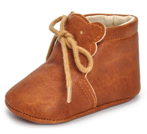 

first walkers 2021 pu leather brown baby boot autumn infant girls boys shoes lace up moccasins soft sole