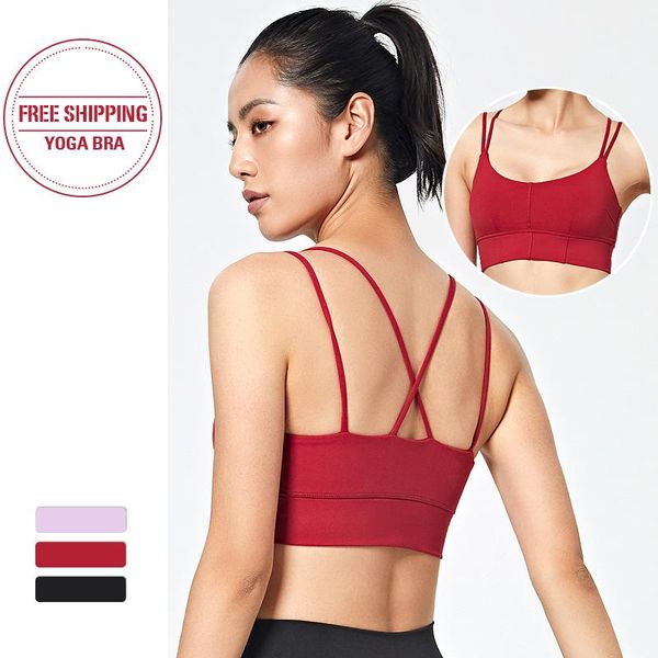 

gym clothing women sports bra solid padded fitness yoga running cropped sportswear tank athletic push up bras, White;black