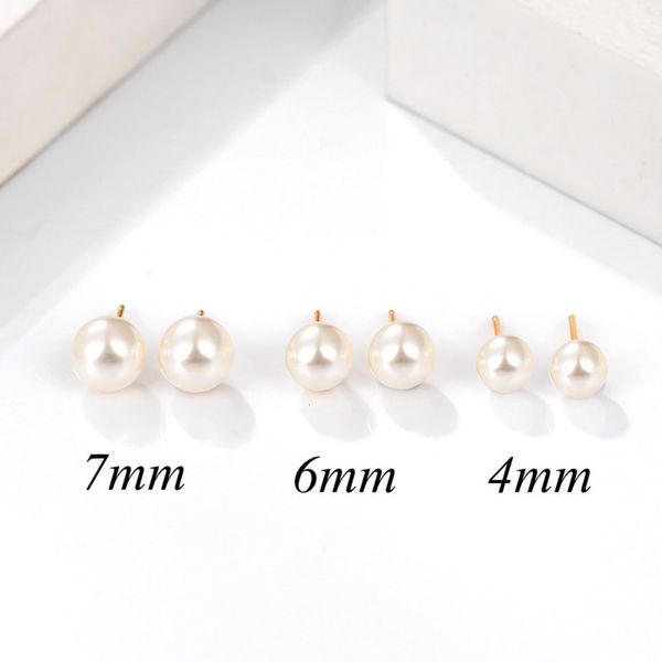 

pure tremella s925 nail women's korean versatile beizhu earrings cute jewelry, Silver