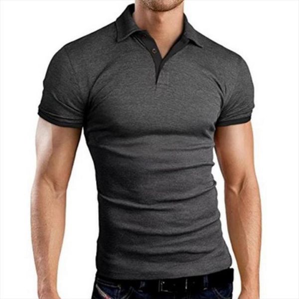 

fashion shirt casual mens polo turn down collar short sleeve slim fit summer homme plus size 5xl, White;black