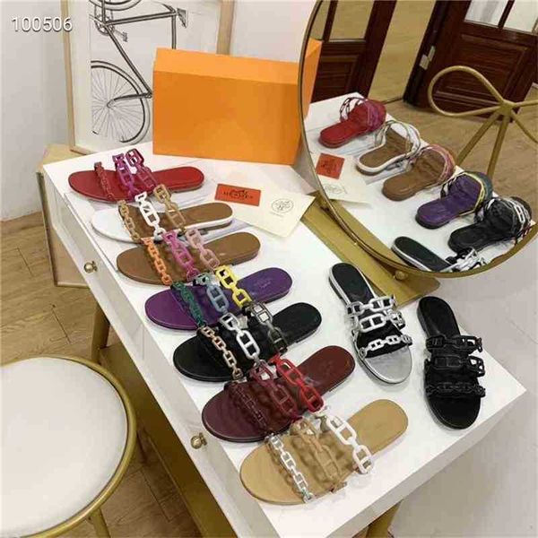 

beach sandals slipper strap sandals flat heel roulis zlh, Black