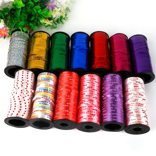 

party decoration 1 roll 5mm x 100 yards foil balloon ribbon diy wedding gifts packing rope strings for