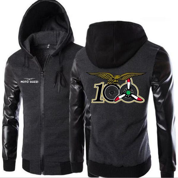 

men's jackets 2021 moto guzzi brand men spring autumn casual delicate fashion england style leather sleeve print zip, Black;brown