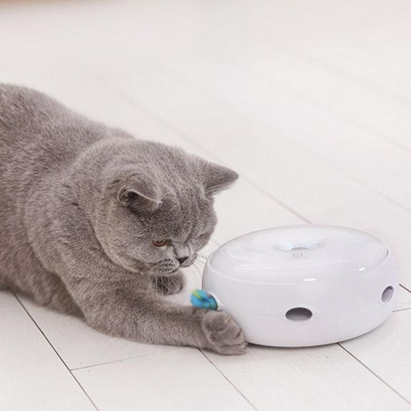 

electric cat toy smart teasing stick crazy game spinning turntable catching mouse donut automatic anti-slip pet toys