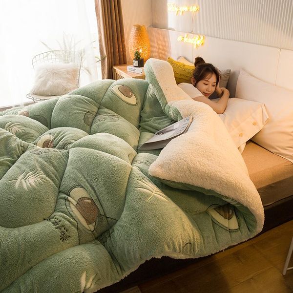 

comforters & sets 2022super warm lamb quilt winter blanket 5kg double-sided velvet thickened autumn spring plush comforter core