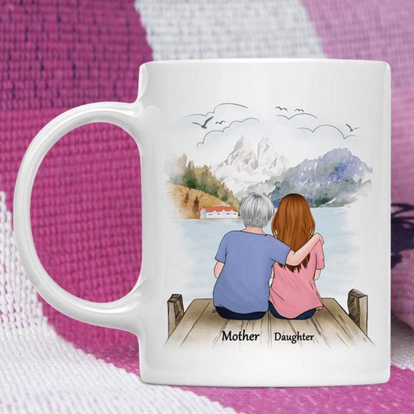 

mugs creative porcelain cup mother and daughters forever linked together commemorative mug gift home coffee milk