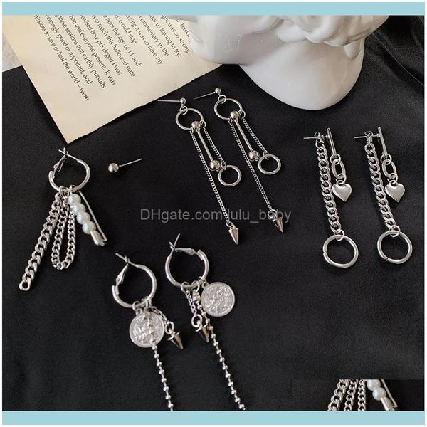 Dangle JewelryDangle Chandelier Korea Heart Pearl Pin Brincos de aço inoxidável pendente de jóias de jóias de jóias de jóias de lanchonetes de articulação 2021 V