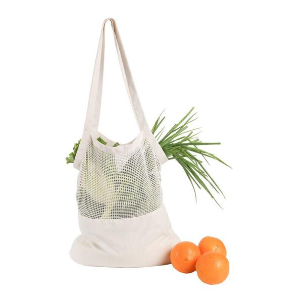 

hanging baskets fashion reusable cotton mesh fruit bag string grocery storage shopping tote net woven shopper