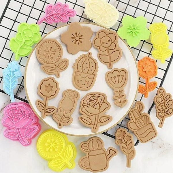 

baking moulds rose shaped cutter fondant cookie mold cake mould plunger decorating cutters tool craft flower sugar bis m4j9