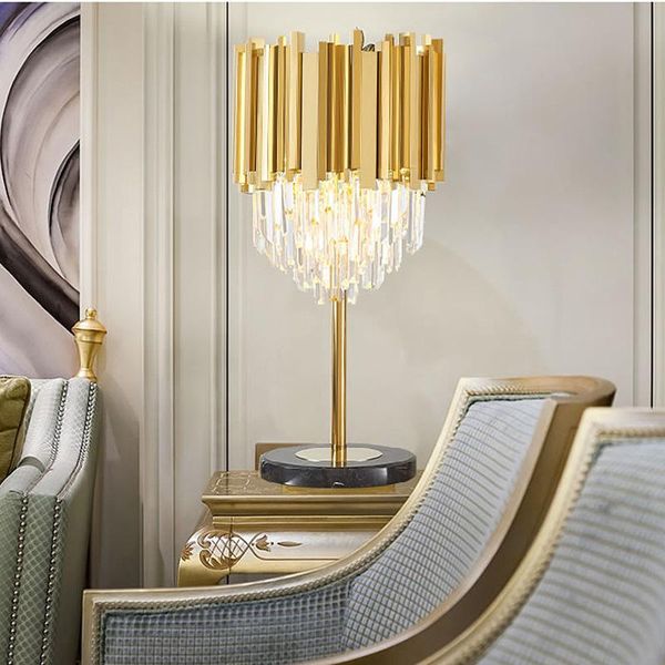 

table lamps modern crystal luxury desk lamp floor bedroom bedside living room creative gold