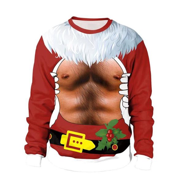 

men's sweaters women man ugly christmas 3d body printed funny novelty xmas sweatshirts casual holiday couples jumper clothes, White;black