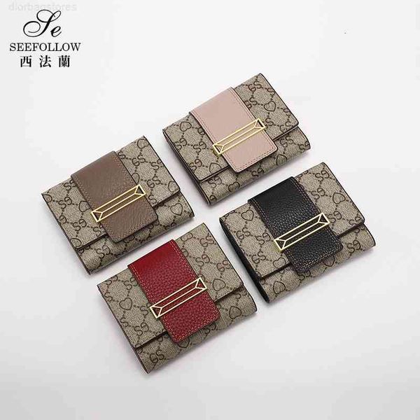 

wallet leather short for women, Red;black