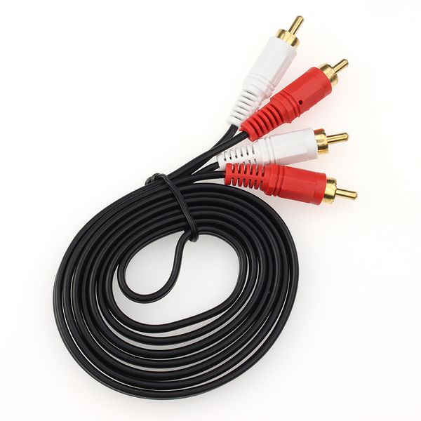 1.5m 2 rca macho para 2rca macho cabo de áudio e vídeo rca av cabo divisor fio para dvd som tv caixa mais alto