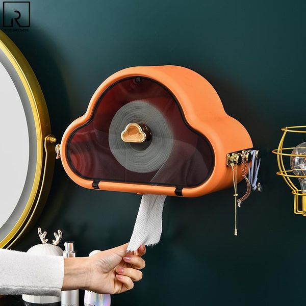 

toilet paper holders cloud shaped bathroom storage shelf plastic rack with hooks face towel roll holder punch cosmetic organizer access