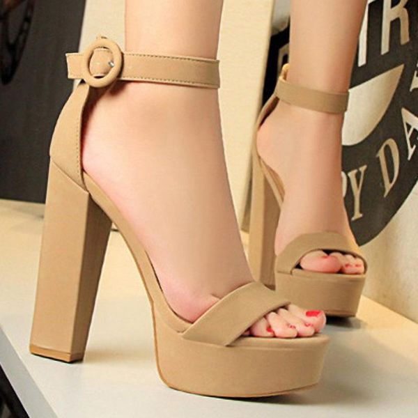 

high platform sandals summer for women shoes ladies female heels, Black