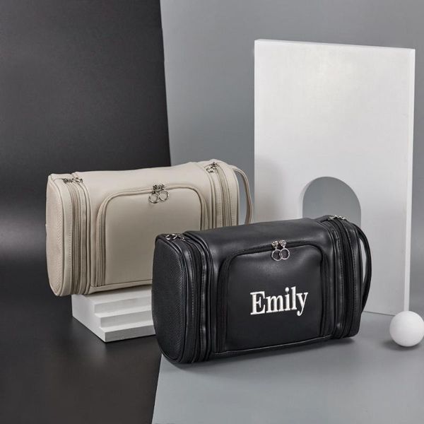 

cosmetic bags & cases personalized simple toiletry bag pvc waterproof big capacity storage custom embroidery dry and wet separation travel m