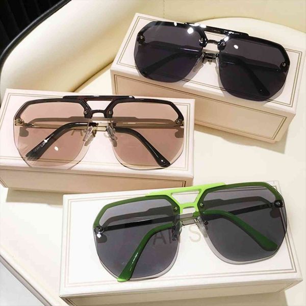 

ms rimless sunglasses female imitation rhinestones gradient color uv400 women, White;black