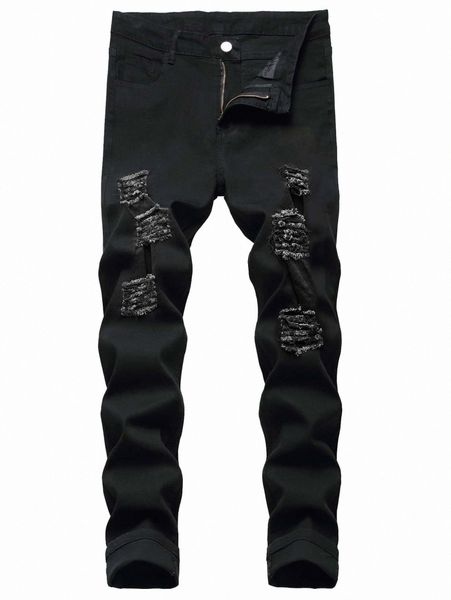 

romwe guys ripped jeans d385#, Blue