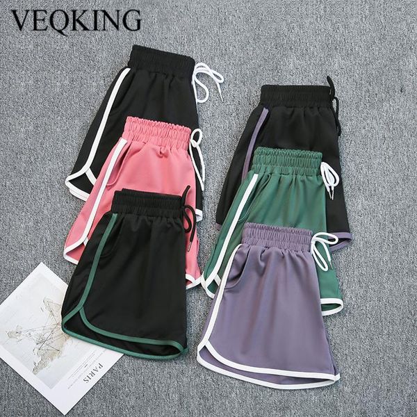 

yoga outfit veqking s-3xl women workout shorts,drawstring pockets training sports shorts,elastic high waist gym fitness running shorts