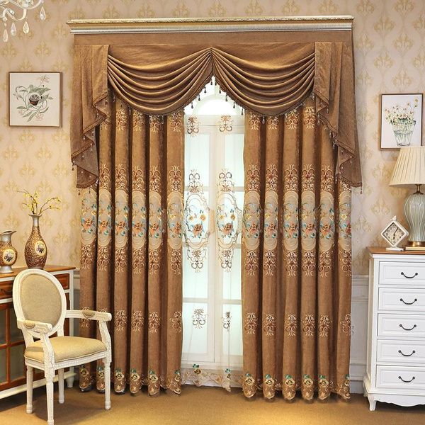 

curtain & drapes european elegant curtains for living room luxury chenille hollow blind window tulle bedroom with high quality