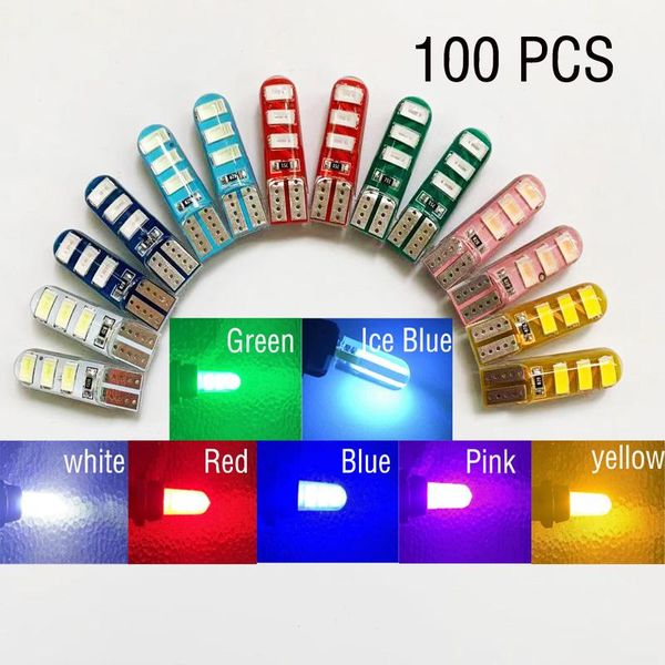 

emergency lights 100pcs t10 w5w led car clearance license plate turn singal light bulb canbus reading lamps 6smd5630 12v dome