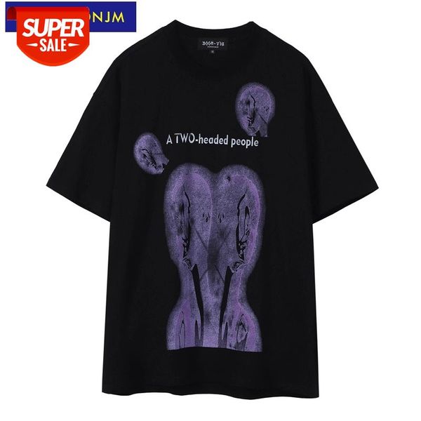 

uncledonjm new arrival 2021 character print oversized t shirt hip hop streetwear tshirt harajuku summer cotton tees bv-9865 #ky0u, White;black