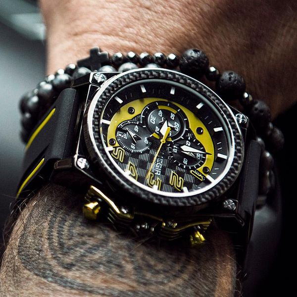 

wristwatches megir watches men sport chronograph men's wrist military silicone strap for zegarek meski 2021, Slivery;brown