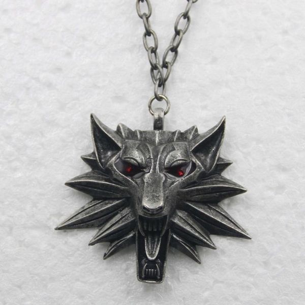

pendant necklaces vintage wolf head necklace jewelry accessories for men wizard book series medallion wild hunt gifts, Silver