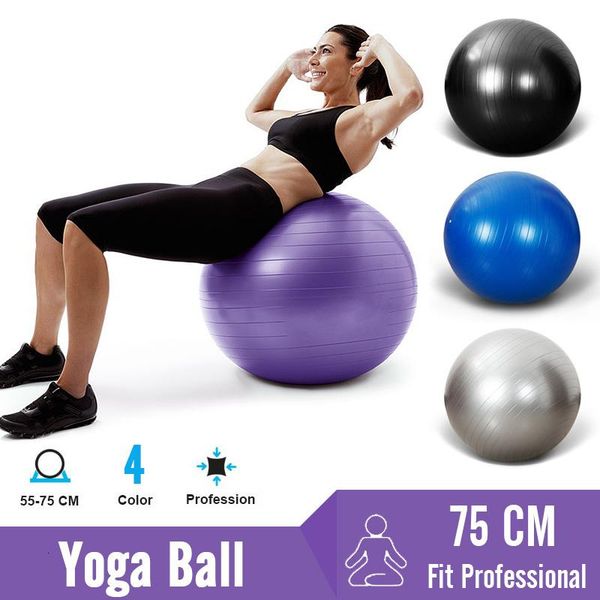 

75cm pilates exercise ball for fitness stability gym workout fitball with quick pump anti burst professional yoga balls