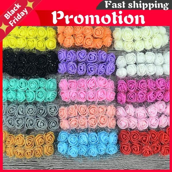 

decorative flowers & wreaths 1440pcs mini artificial foam rose flower bouquet for home wedding decoration handwork diy scrapbooking wreath s