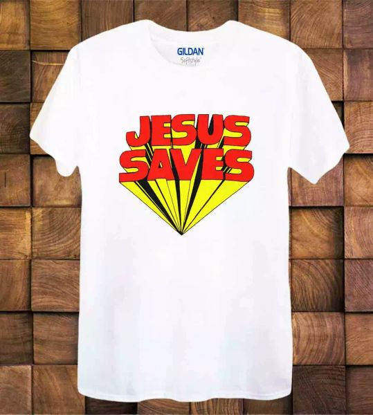 

jesus saves t shirt rock drummer ideal gift ladies men's tee top, White;black
