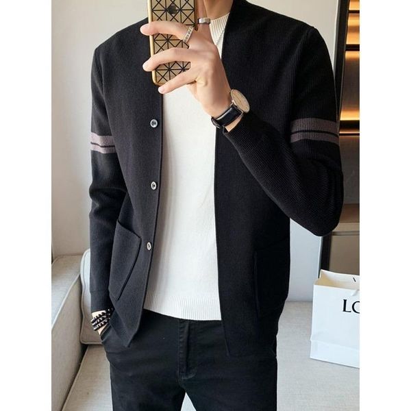 

men's sweaters fashion cardigan men 2021 autumn streetwear harajuku casual sweater clothing retro loose male spring y326, White;black